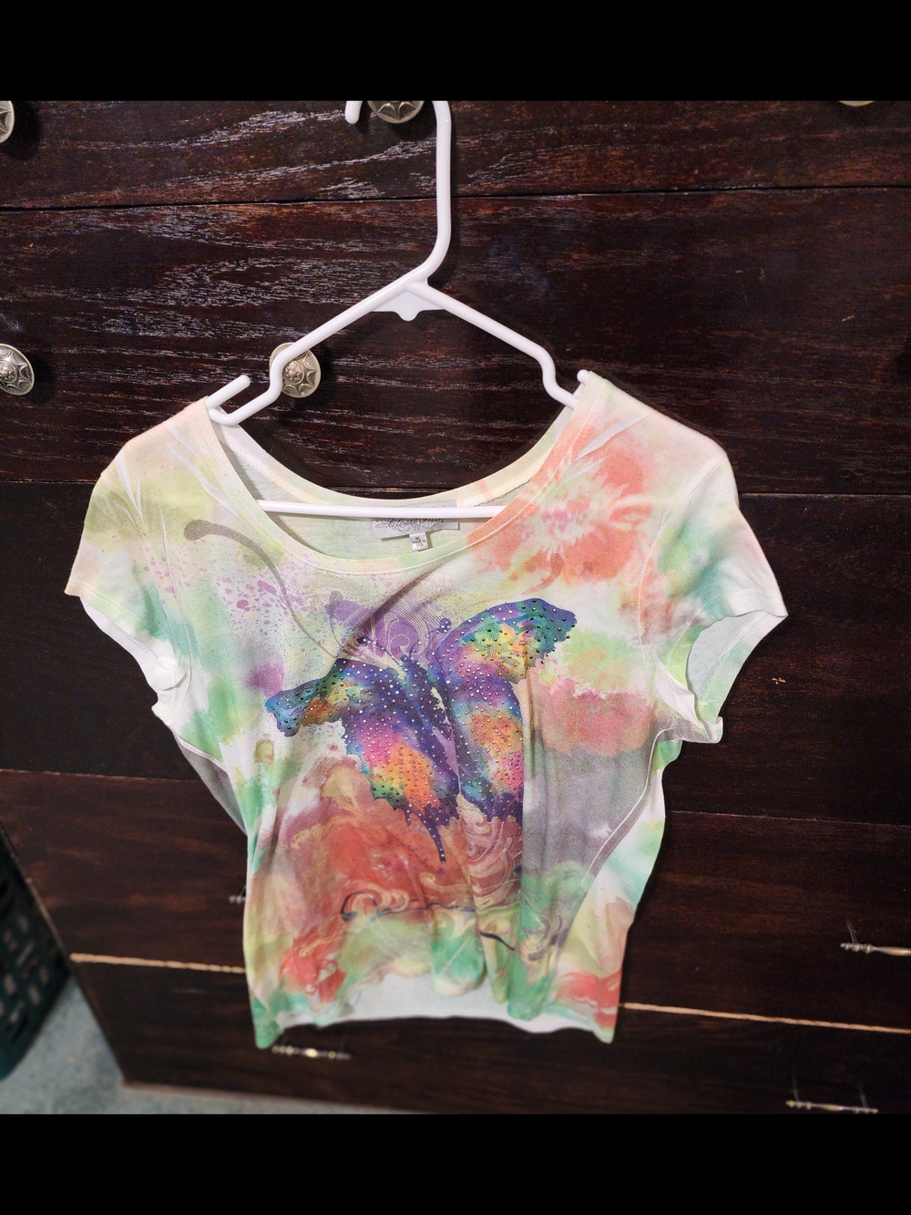Closet Full Multicolor Watercolor Butterfly Tee